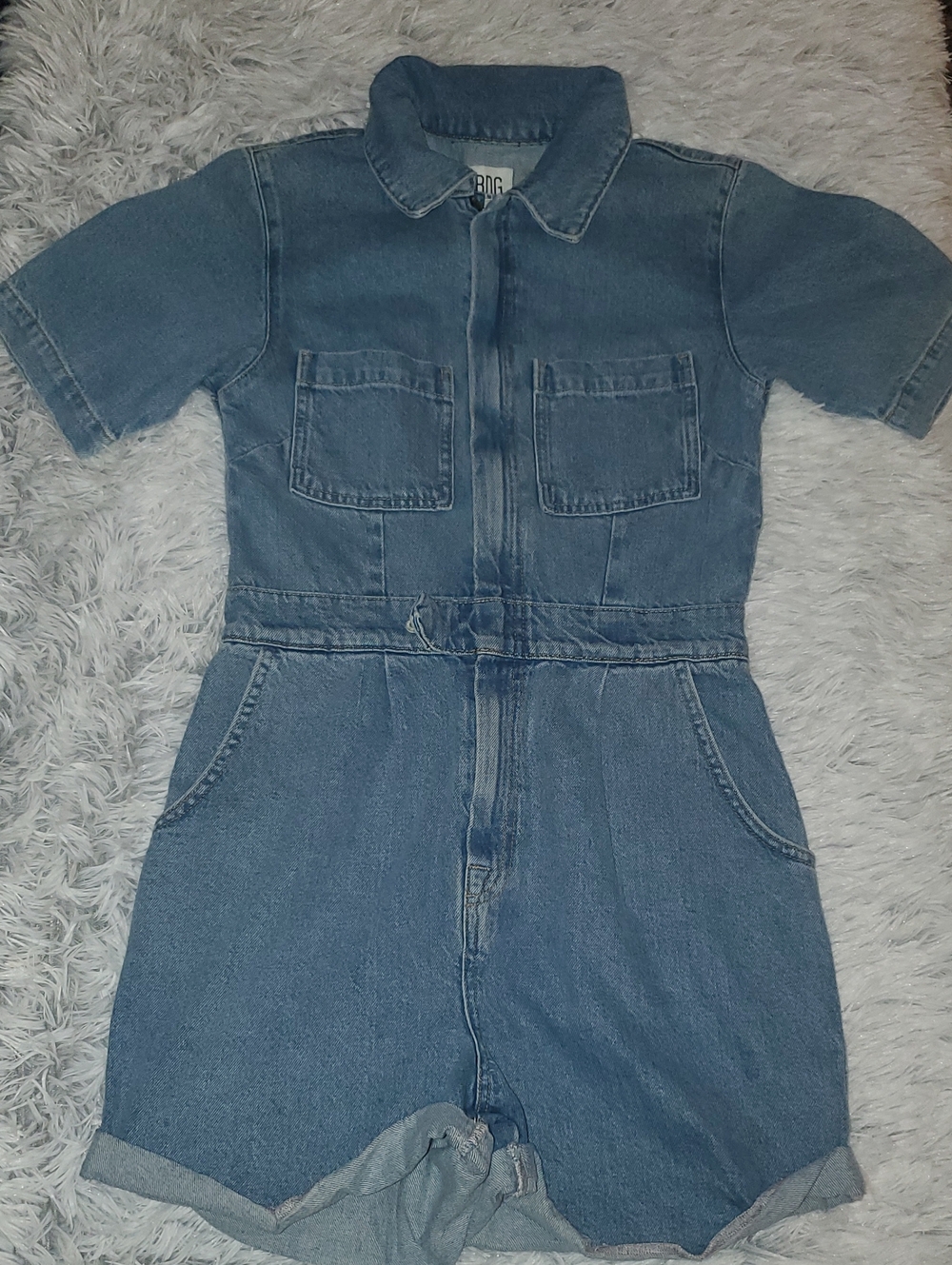 *BDG Urban Outfitters Denim Short One-Piece Romper - Blue*